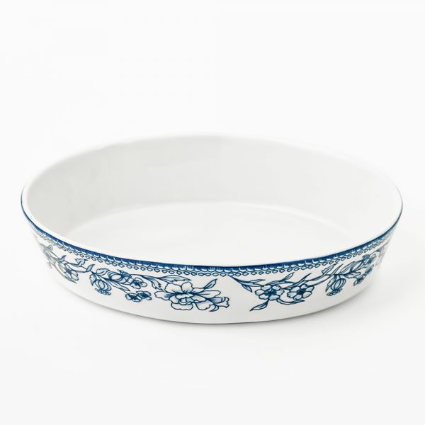 Rosa / Porcelain ( Rosa Blu Medium oval Oven Dish 31 cm )