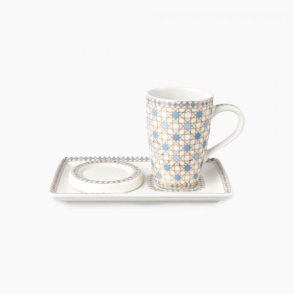 Rosa / Porcelain ( Arabesque Roman Mug 225 ml + Cover + Saucer )