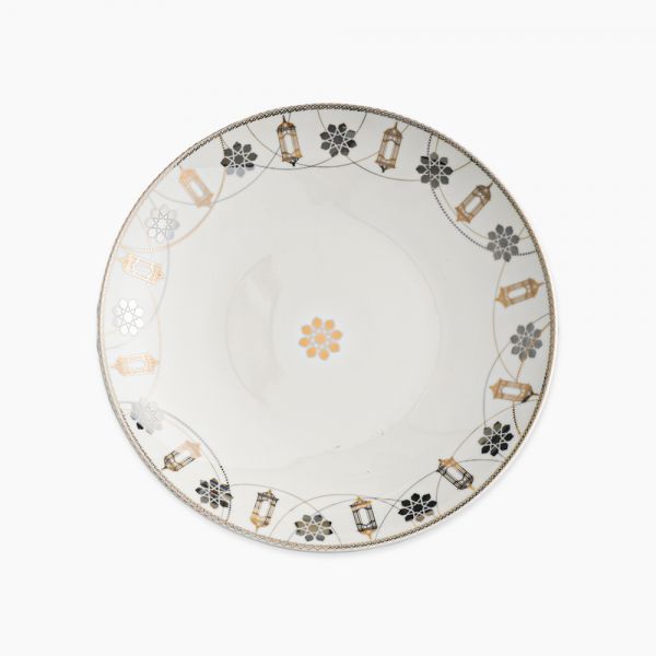 Rosa / Porcelain ( Farha Fruit Serving Bowl Ribbed 40 cm )