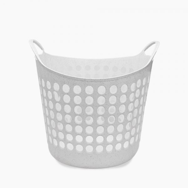 Zinnia / Plastic ( Laundry basket 26 x 30 CM )White