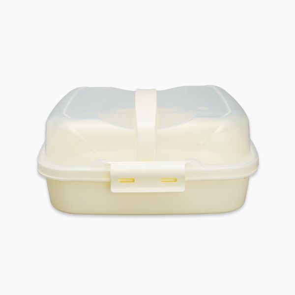 Zinnia / Plastic ( Lunch box 27 x 27 cm )Beige