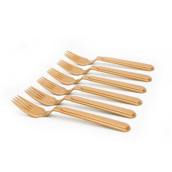 Zinnia / Plastic ( 6 PCS Fork Set )Copper