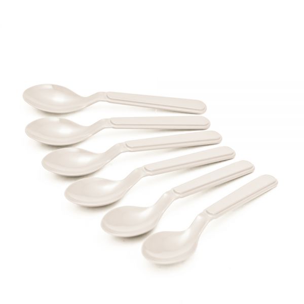 Zinnia / Plastic ( 6 PCS Spoon Set )Beige