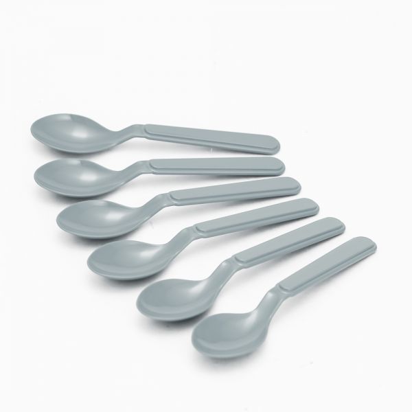 Zinnia / Plastic ( 6 PCS Spoon Set )Grey