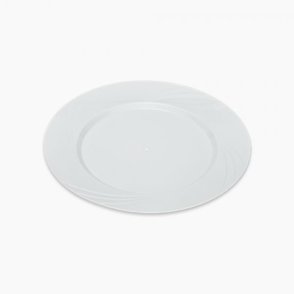 Zinnia / Plastic ( Round dishes 6 PCS 25 cm )White