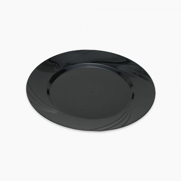 Zinnia / Plastic ( Round dishes 6 PCS 25 cm )Black