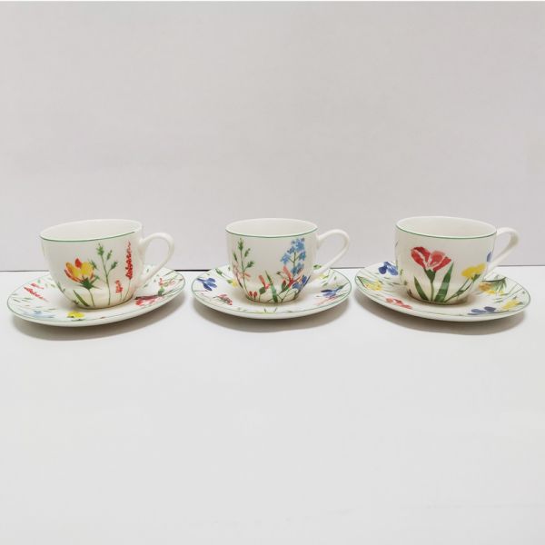Porcelain ( Set of 6 coffee cup & saucer 90 ml ) H