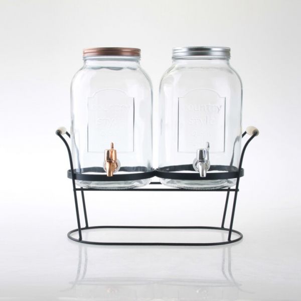 set of 2 Juice Dispenser with stand 3.8 L