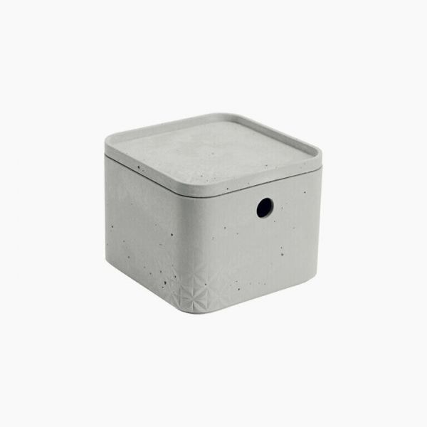 Beton XS Storage box with lid 2 L grey