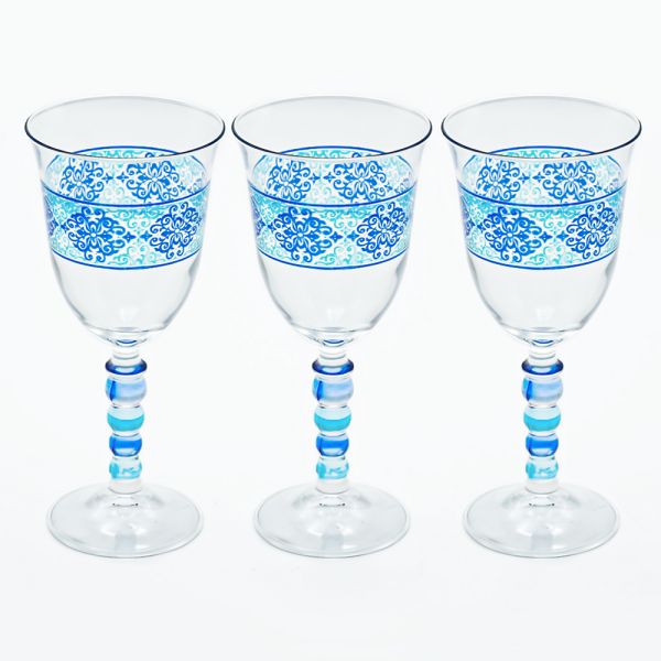 Cerve/Glass ( Charme Blue set 3 Goblets 260 ml )