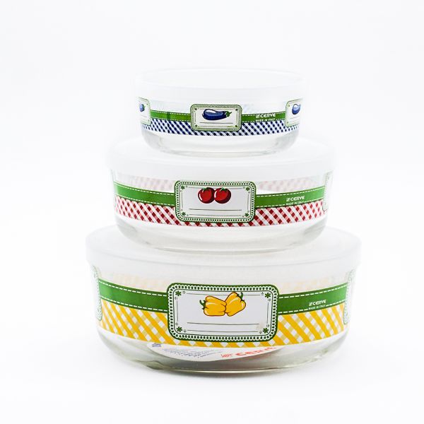 Cerve/Glass ( Miss Mary Food Container Set, 3 Pieces )
