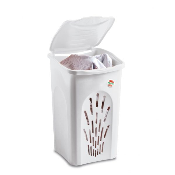 STEFANPLAST / Plastic ( Primavera Line air flow laundry hamper 50 Liter )White