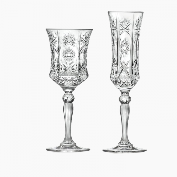 RCR / Glass ( Luxor Set 12 pieces, 6 Goblets 230 ml & 6 flute 160 ml )