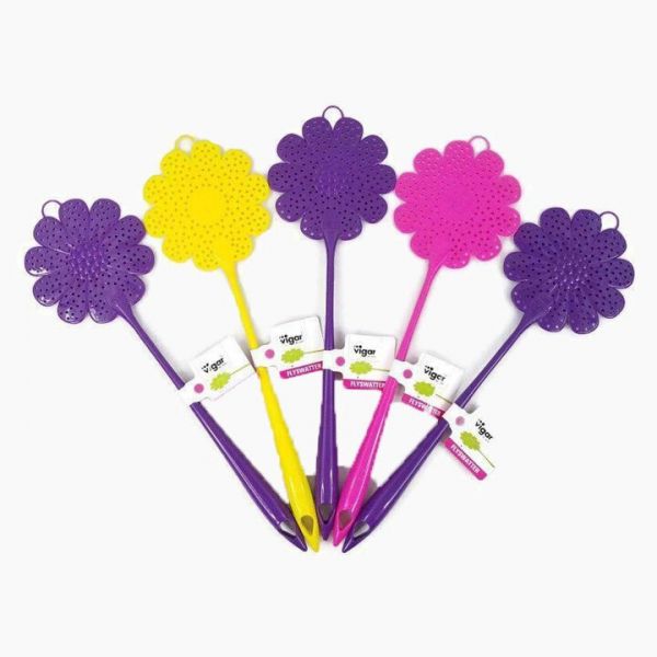 Flower Power fly swatters colored