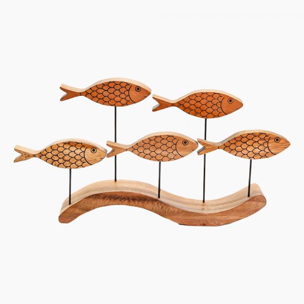 Wooden Fishs On Base 20 cm