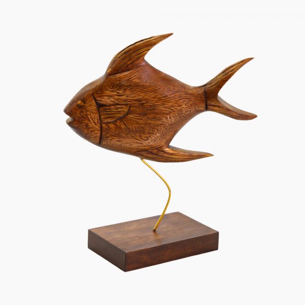 Wooden Fish On Base 31 cm