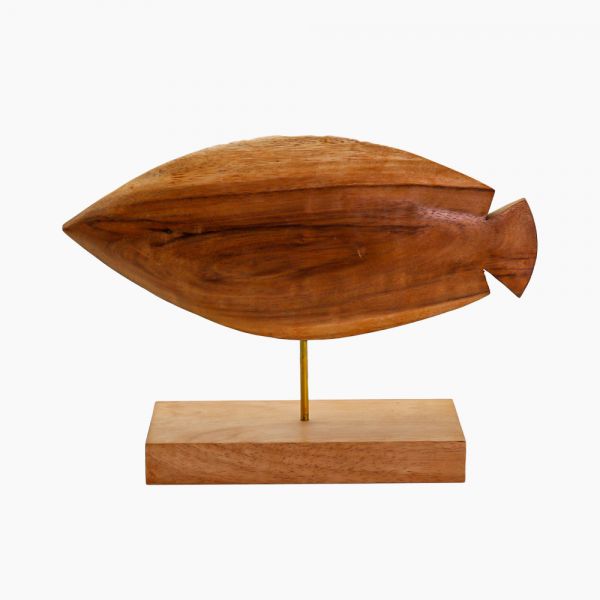 Wooden Fish On Base 22 cm