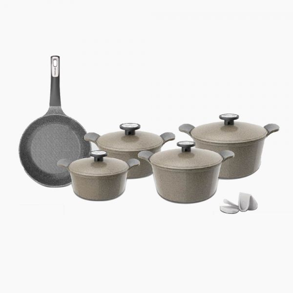 POTE Cookware Set 11 Pieces/Warm Marble
