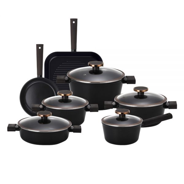 Neoflam Noblesse Cookware Set 12 Pieces/Brown