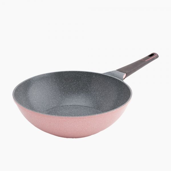 Neoflam / Aluminium ( Pink Marble Granite Wok 30 cm )