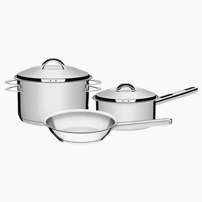 Tramontina Solar Stainless Steel Cookware Set With Triple Bottom And Stainless  Steel Lids 6 Pieces 65510200