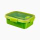 To Go Lunch Rectangular Lunch Box Storage Container with Knife , spoon & fork green 1 L.