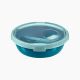 To Go Lunch Round Lunch Container 1 Liter blue with knife , spoon & fork