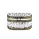 JEWELRY BOX WITH SHINNY NICKEL METAL FRAME
