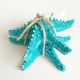 Set of 2 large blue starfish