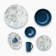 Rosa / Porcelain ( Blue Decorated Dinnerware Set, 46 Pieces )