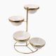 Rosa / Porcelain ( Gold PVd Nuts serving set 4 bowls with stand )