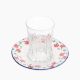 Rosa / Glass ( Turkish Decor2 Set of 6 coffee cup & 6 Porcelain saucer )