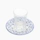 Rosa / Glass ( Turkish Decor1 Set of 6 coffee cup & 6 Porcelain saucer )
