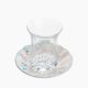 Rosa / Glass ( Decorations Set of 6 coffee cup & 6 Porcelain saucer )