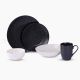 Rosa / Porcelain ( Black/White Coup Dinnerware Set, 30 Pieces )
