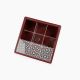 Square leather tea box 6 Compartments 26*26 cm Red