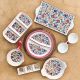 Rosa / Porcelain ( Flora Red 11 pieces Breakfast set )