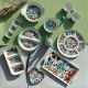 Rosa / Porcelain ( Flora Green 11 pieces Breakfast set )