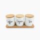 Rosa / Porcelain ( English Tea Set of 3 Tea & Sugar jars )