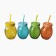 Set of 4 Juice Jars + 4 Juice straw