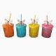 Set of 4 Colored tumblers + 4 Juice straw