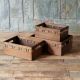 Set of 3 rectangular baskets with 2 handles F