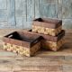 Set of 3 rectangular baskets with 2 handles E