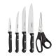 Tramontina / Stainless Steel ( Ultracorte 6-piece stainless steel knife set with black handle and wooden block )