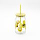 Cerve/Glass ( Emoticons Jar with lid + straw 450 ml )