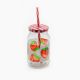 Cerve/Glass ( Nice Strawberry Jar with lid + straw 450 ml )