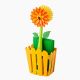 Flower Power Orange 3 piece sink caddy set