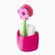 Lola Flor dish brush with stand pink