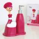 Dolls sink side set with soap dispenser pink