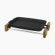 Grill Plate/Dish, integral with metal handles and wooden stand. Dimension 31x42cm. 